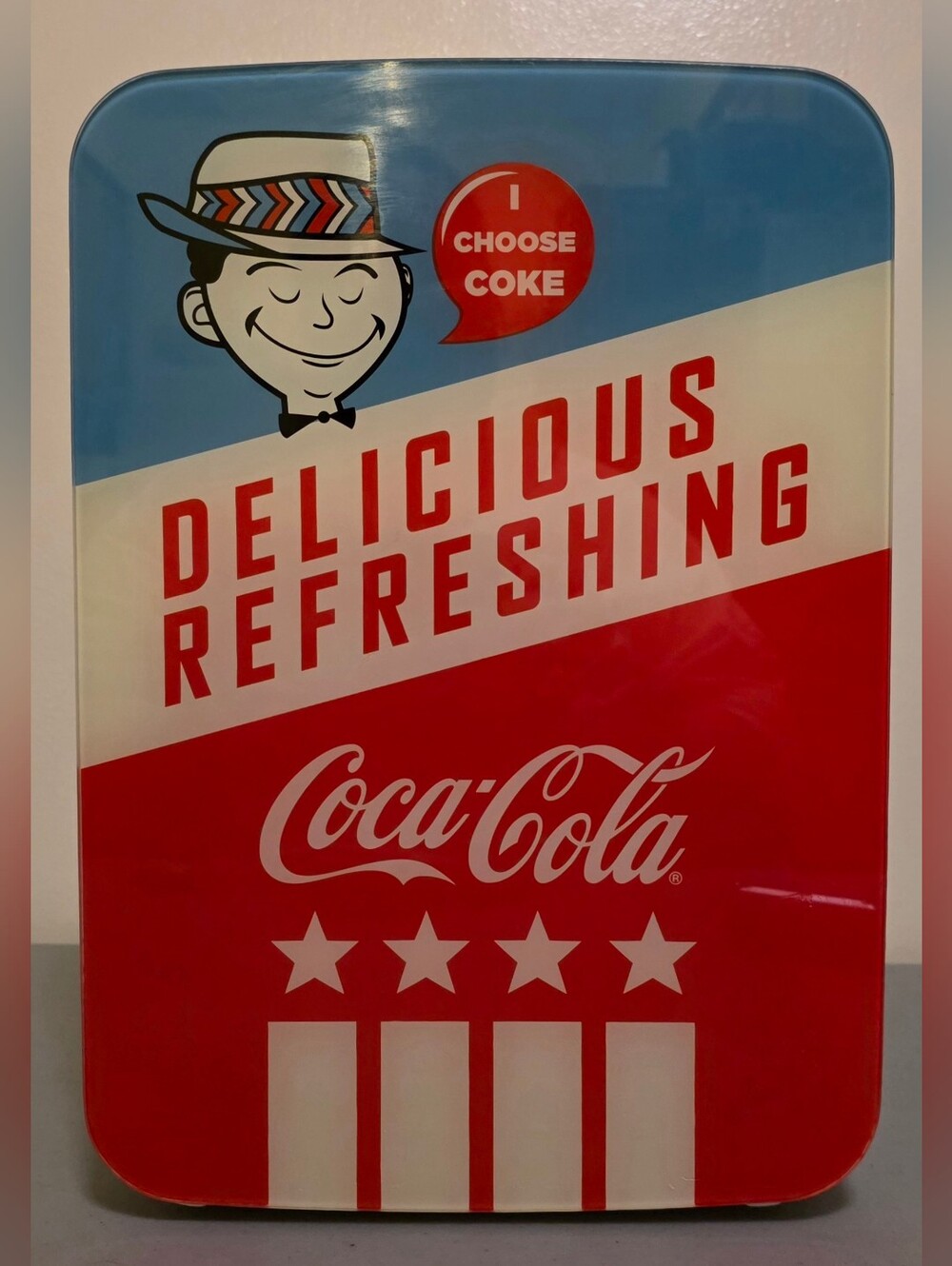 Coca-Cola Vintage Style Metal Sign - Red, White & Light Blue